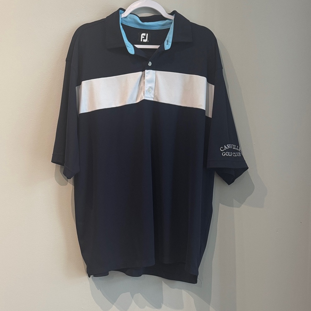 Men's FootJoy Navy and White Polo Golf Shirt